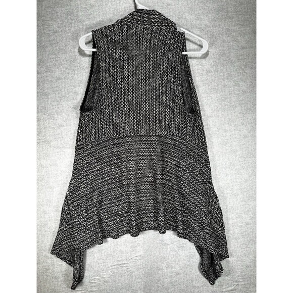 American Rag Crocheted Knit Vest Black & White Size Small Open Cardigan - Picture 7 of 7